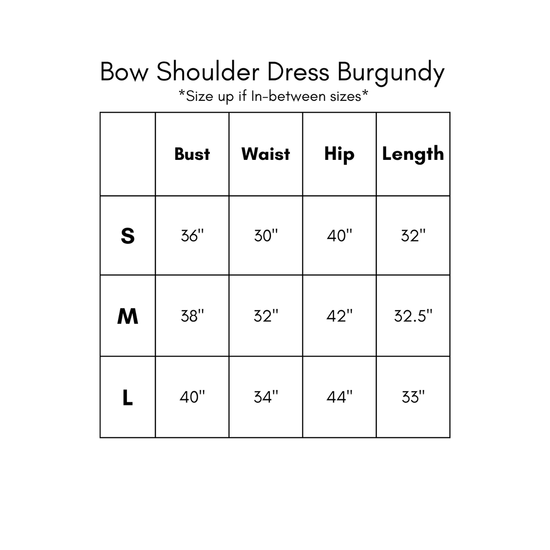 Bow Shoulder Dress - Burgundy