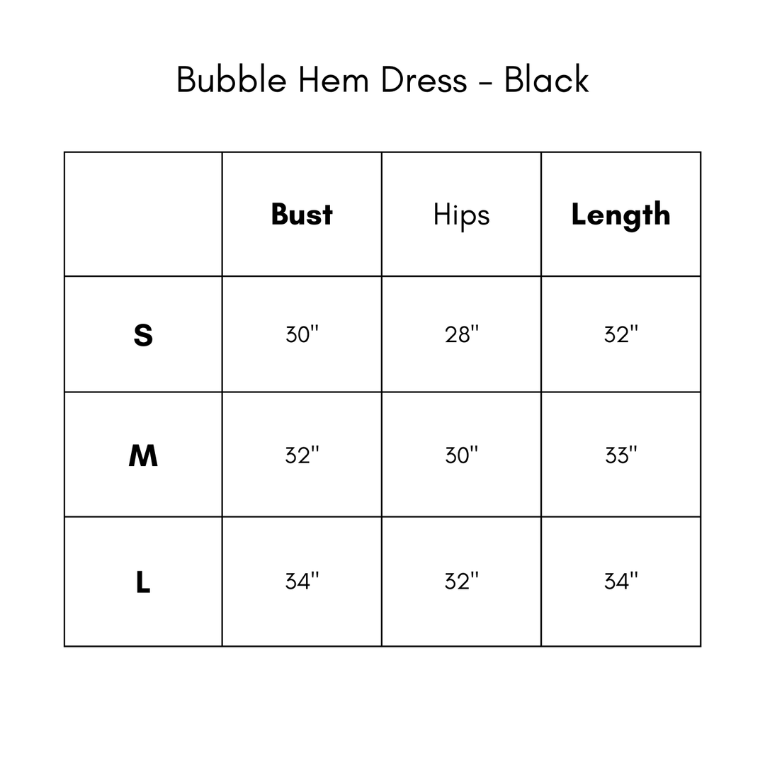 Bubble Hem Dress - Black