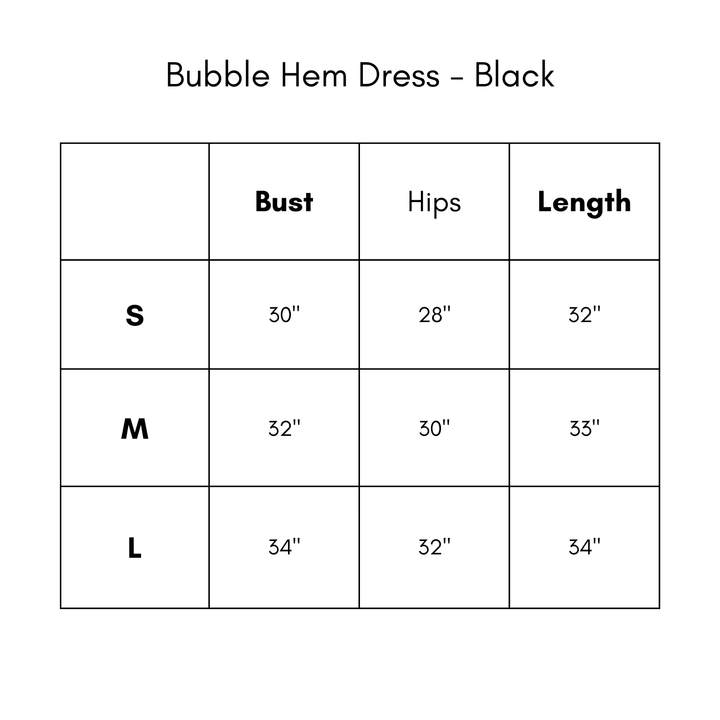 Bubble Hem Dress - Black
