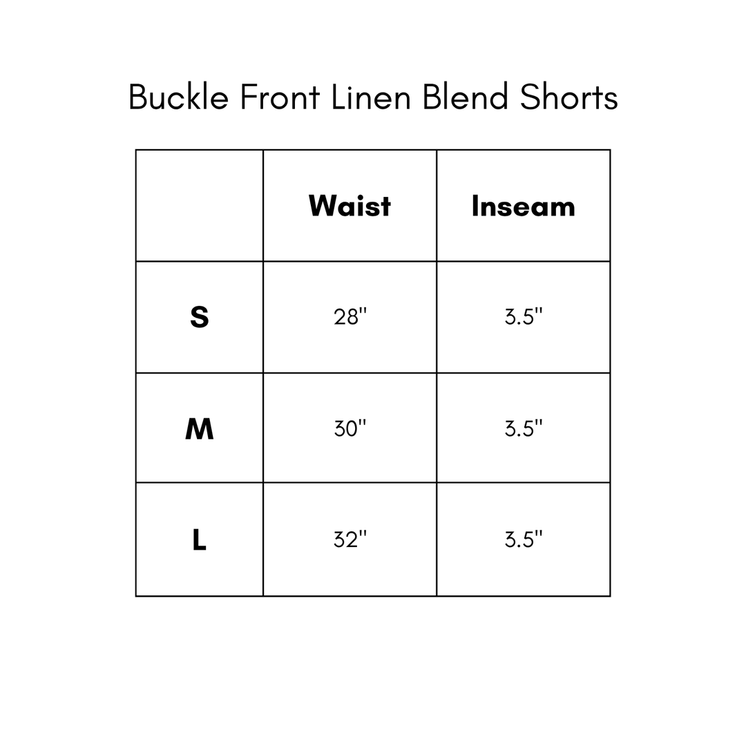 Buckle Front Linen Blend Shorts - Desert Rose