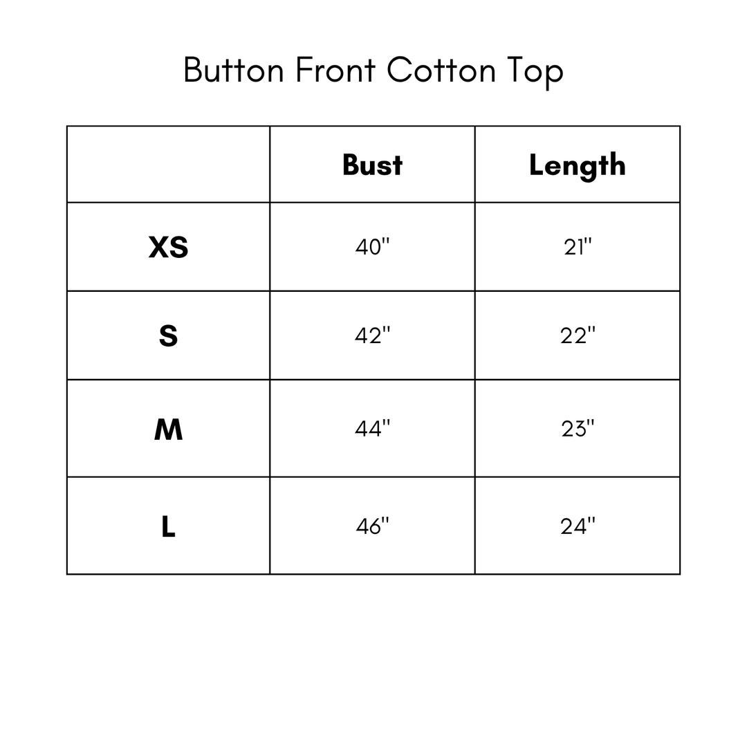 Button Front Cotton Top - White