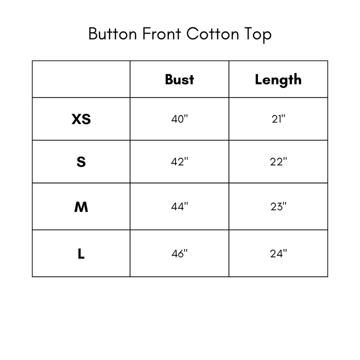 Button Front Cotton Top - White