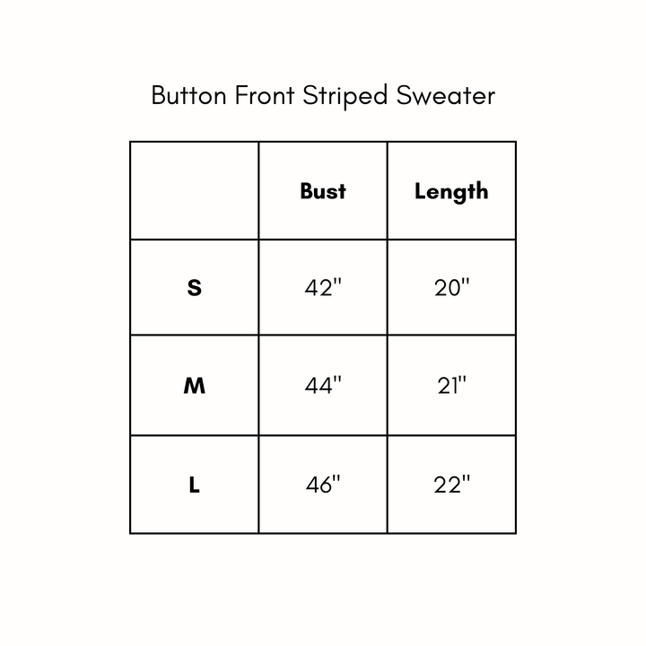 Button Front Striped Sweater - Brown/Pink