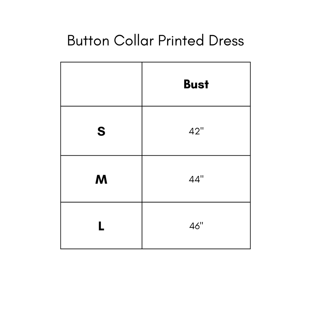 Button Collar Printed Dress - Olive