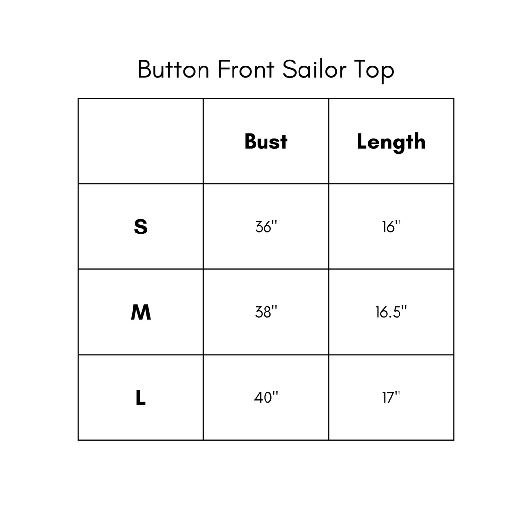 Button Front Sailor Top - White