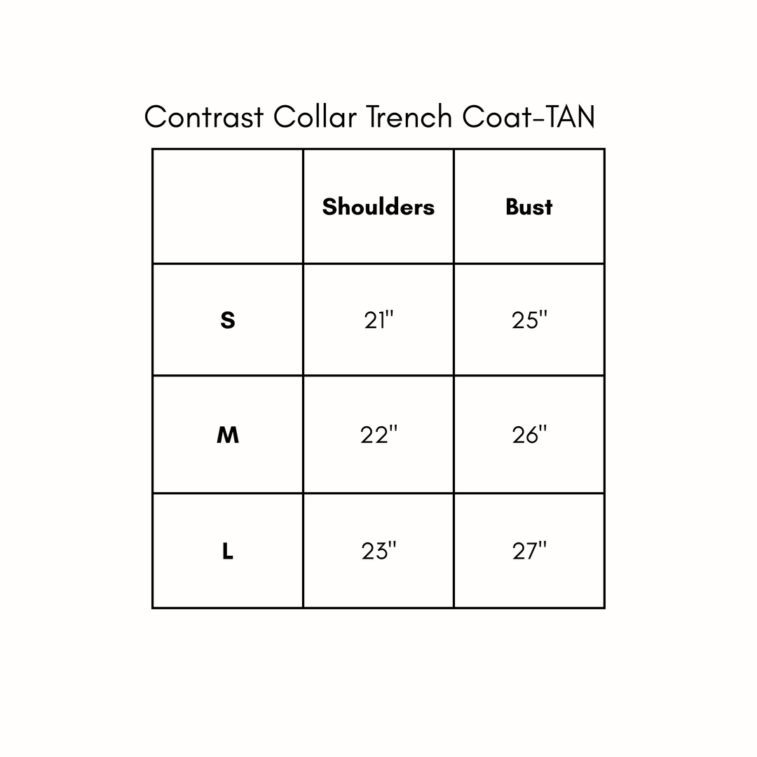 Contrast Collar Trench Coat - Tan