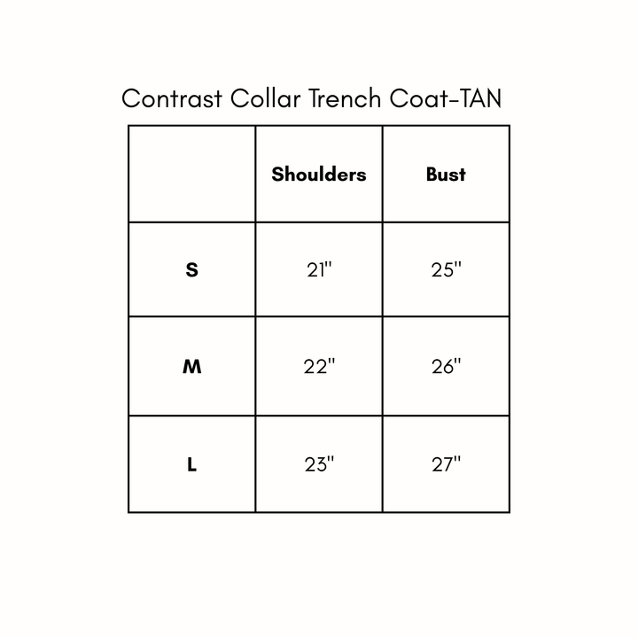 Contrast Collar Trench Coat - Tan