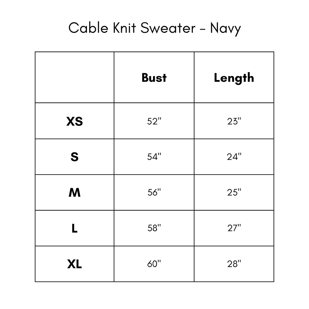 Cable Knit Sweater - Navy