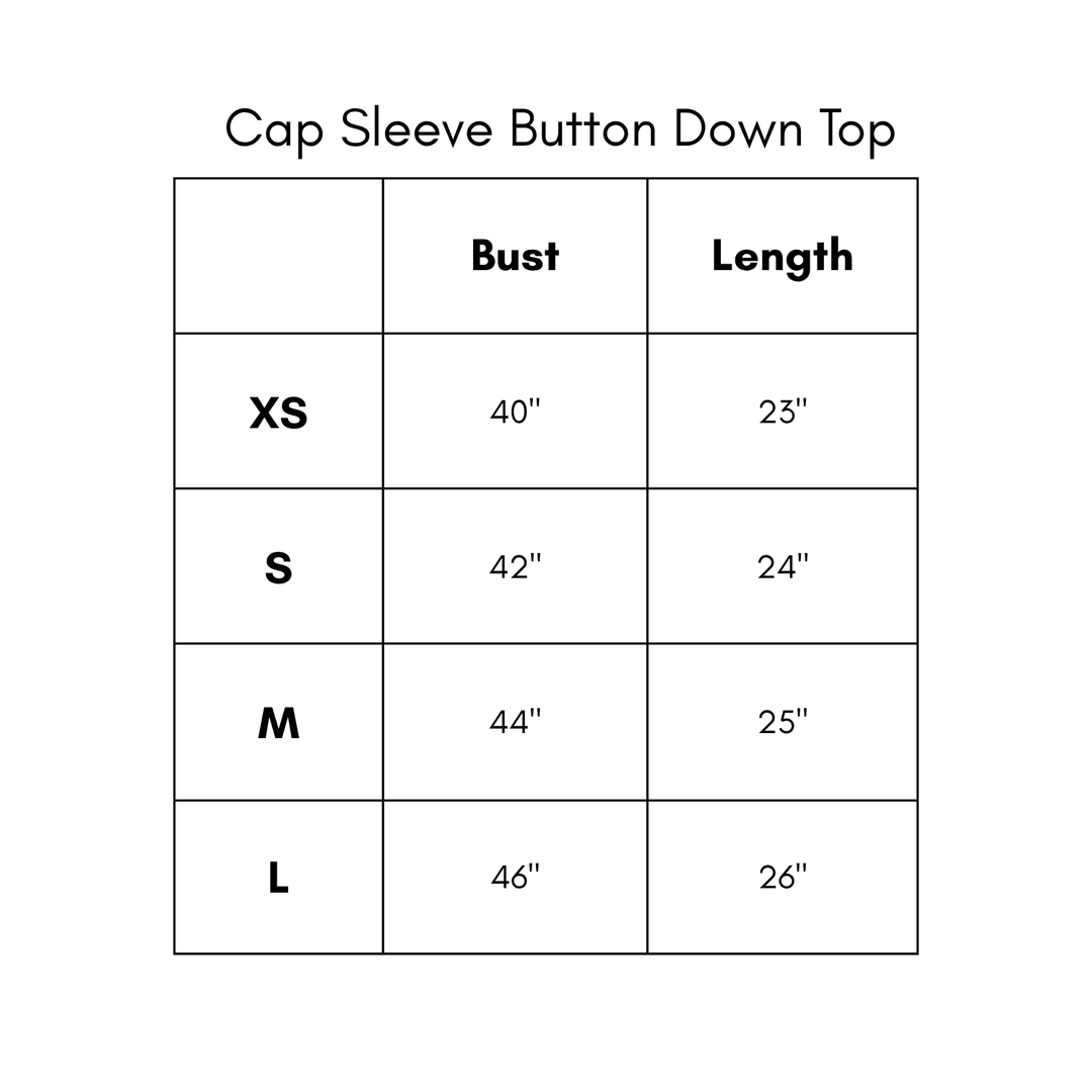 Cap Sleeve Button Down Top - Navy