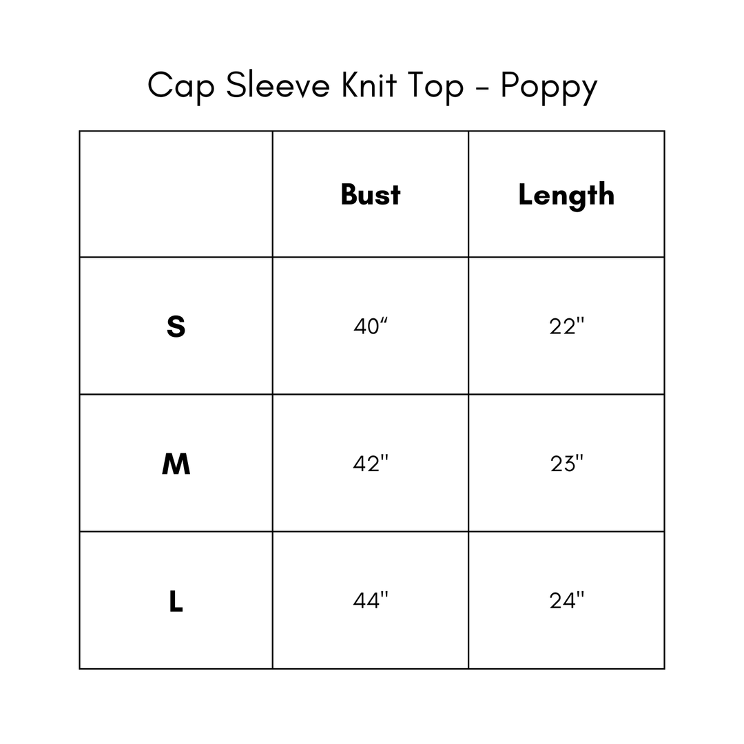 Cap Sleeve Knit Top - Poppy