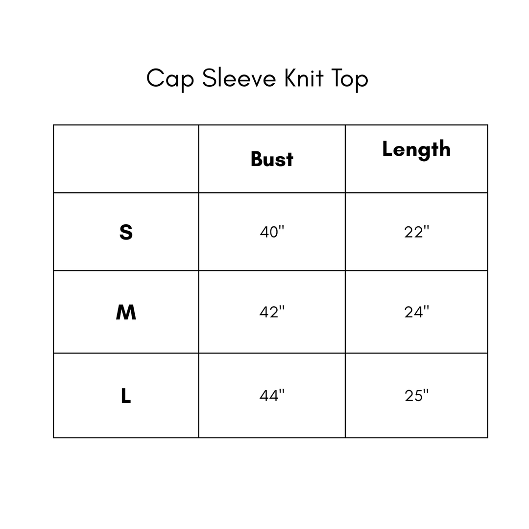 Cap Sleeve Knit Top - Blue