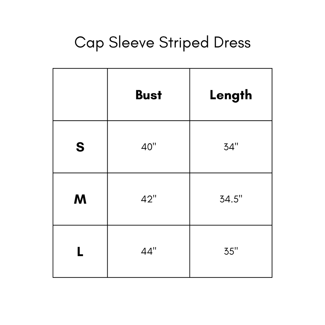 Cap Sleeve Striped Dress - Red/Navy
