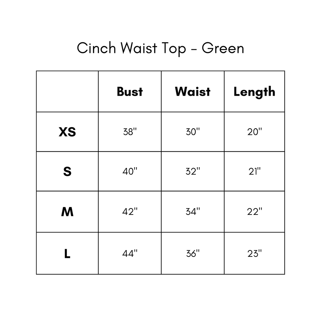 Cinch Waist Top - Green