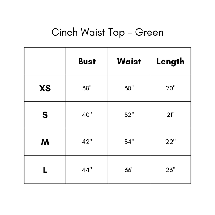 Cinch Waist Top - Green