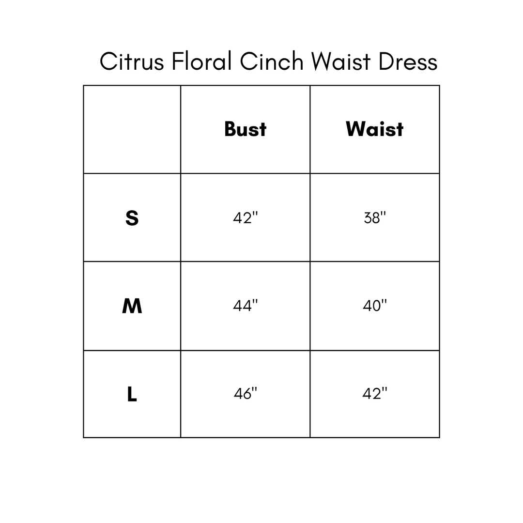 Citrus Floral Cinch Waist Dress