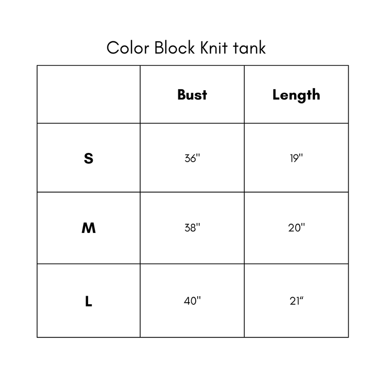 Color Block Knit Tank - Pink