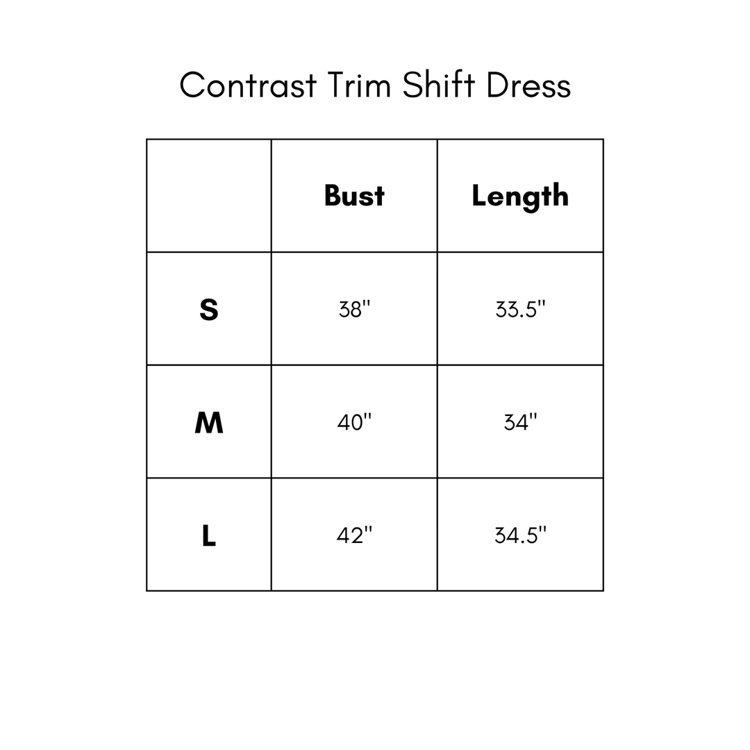 Contrast Trim Shift Dress - Black