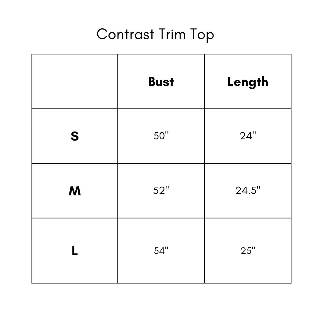 Contrast Trim Top - Green