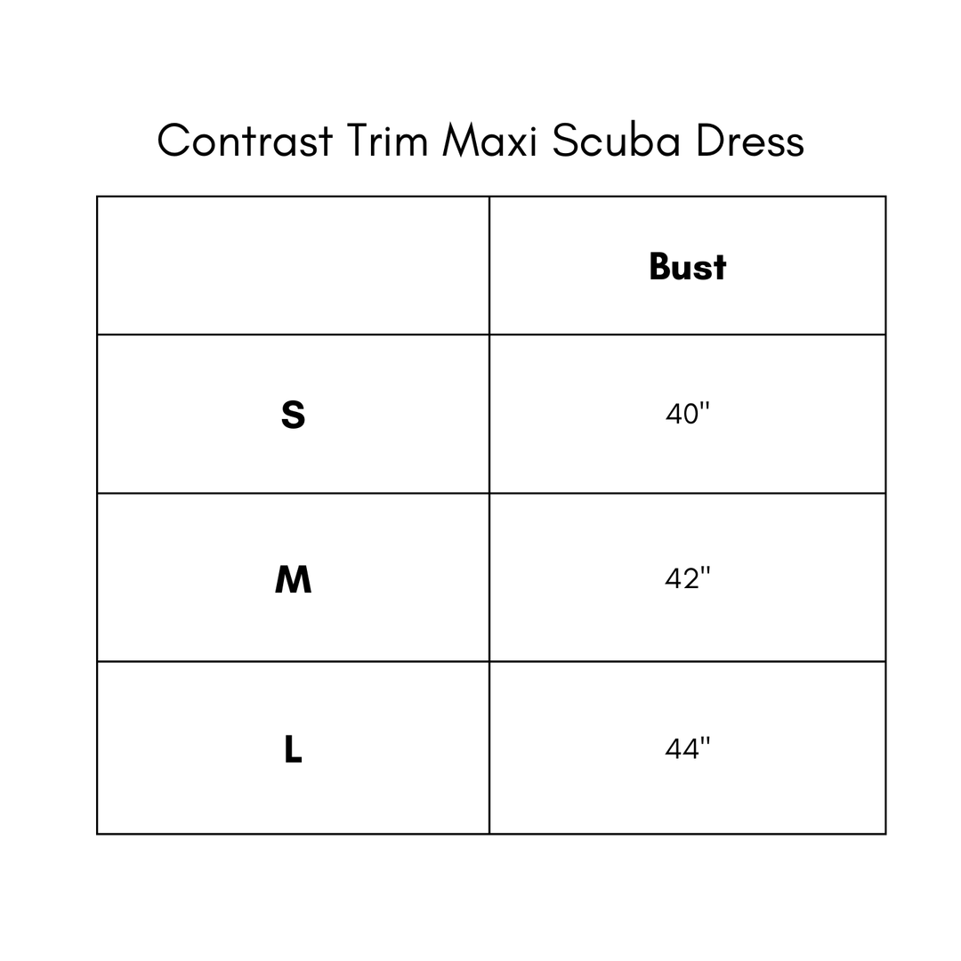 Contrast Trim Maxi Scuba Dress - Chambray