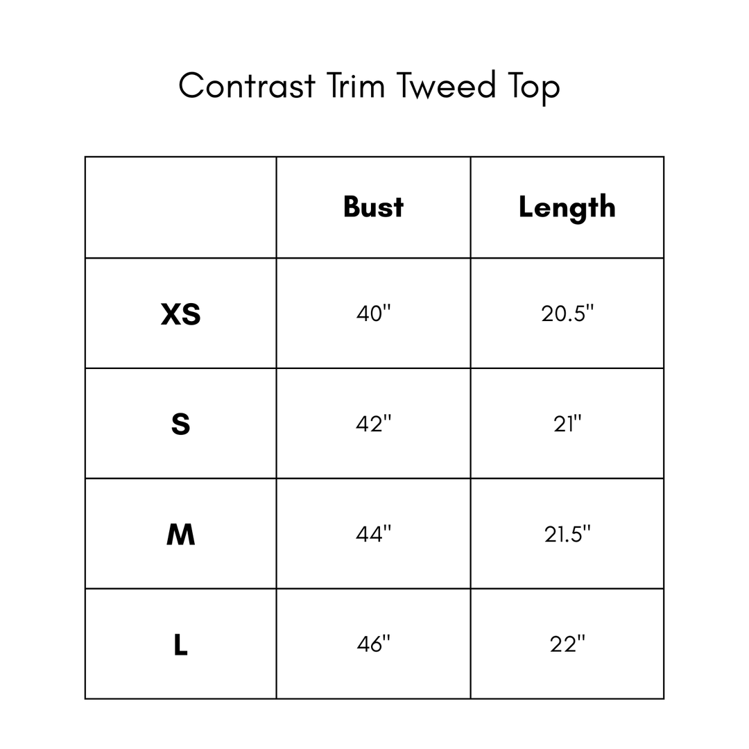 Contrast Trim Tweed Top