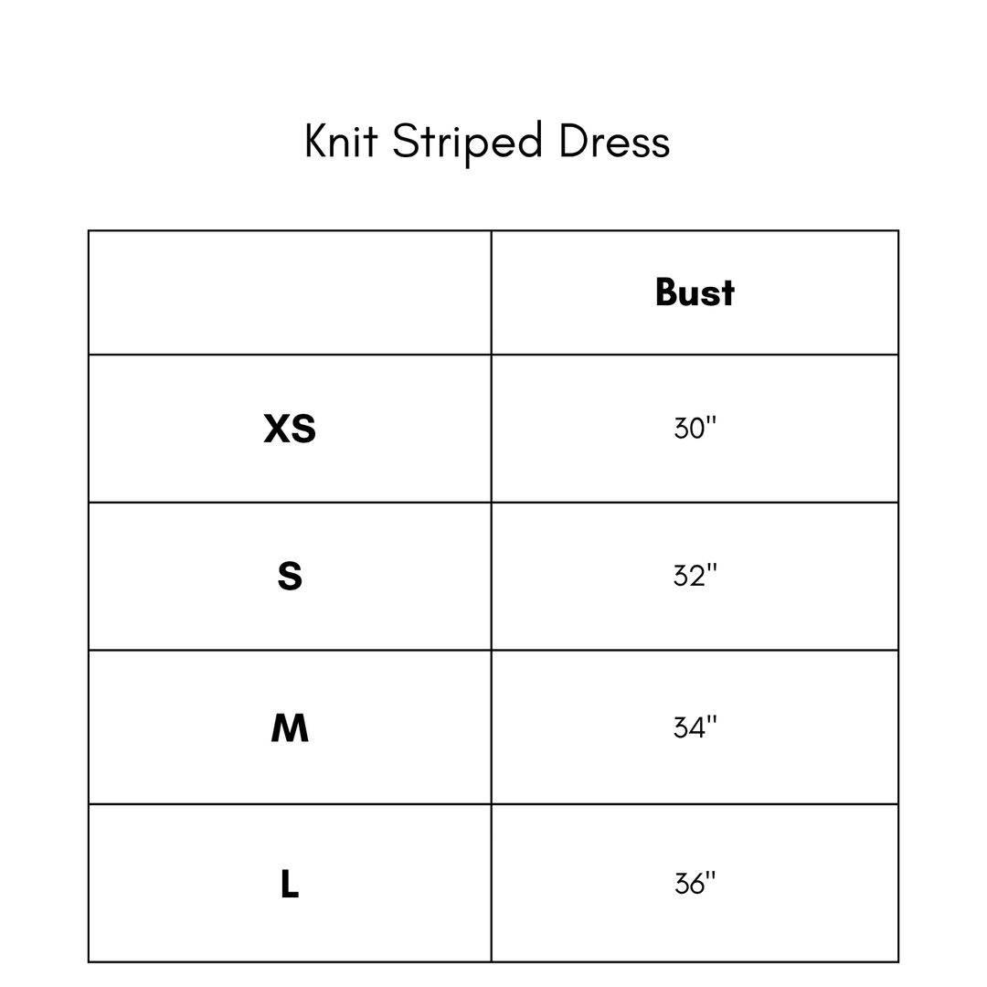 Knit Striped Dress - Navy
