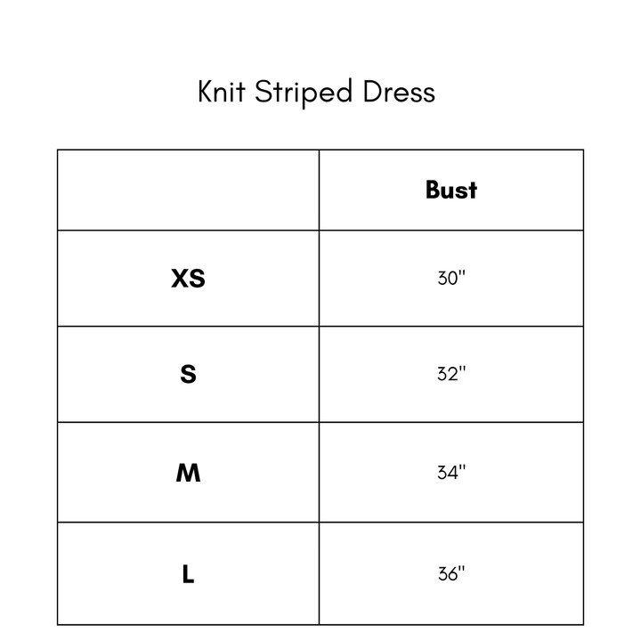 Knit Striped Dress - Navy