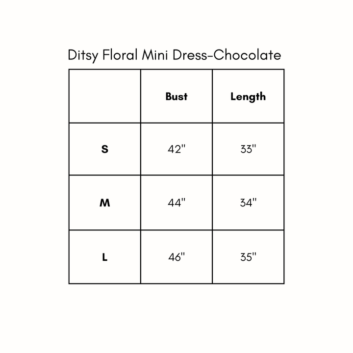 Ditsy Floral Mini Corduroy Dress - Chocolate