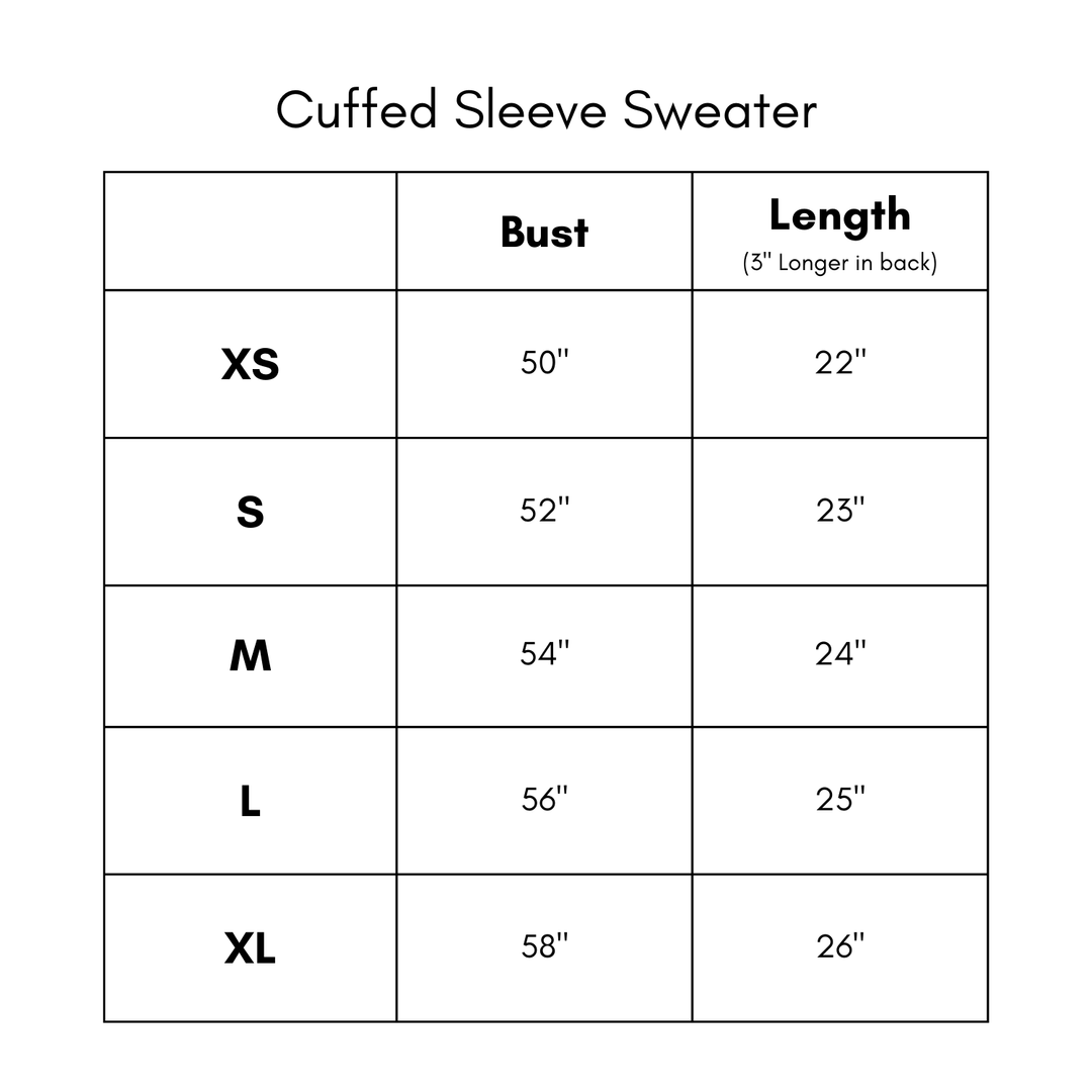 Cuffed Sleeve Sweater - Oatmeal