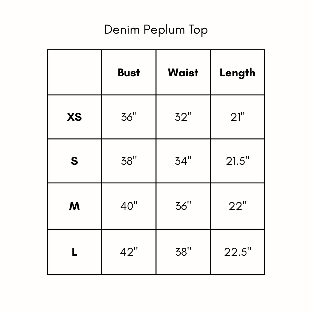 Denim Peplum Top