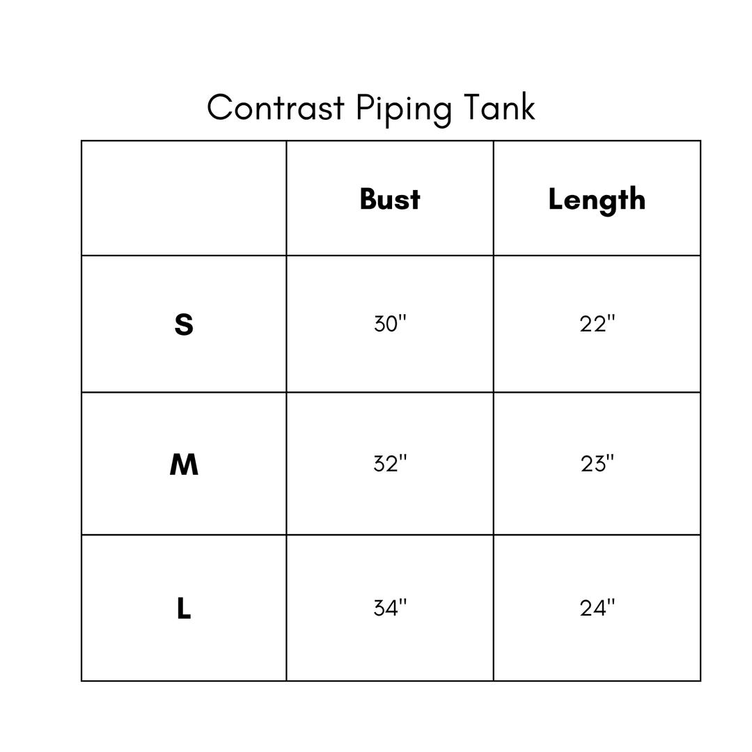 Contrast Piping Tank - Black
