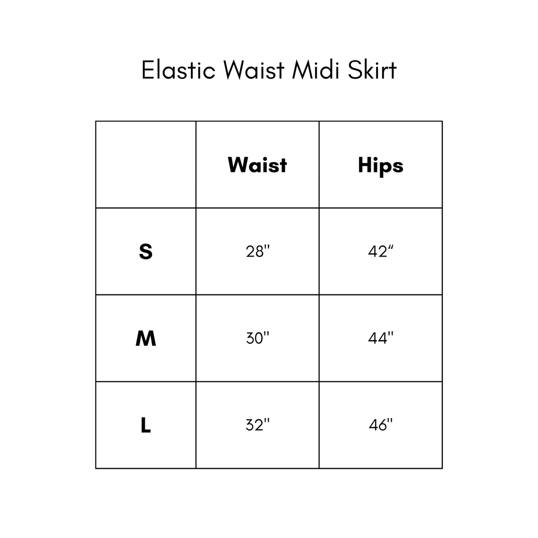 Elastic Waist Midi Skirt - Matcha