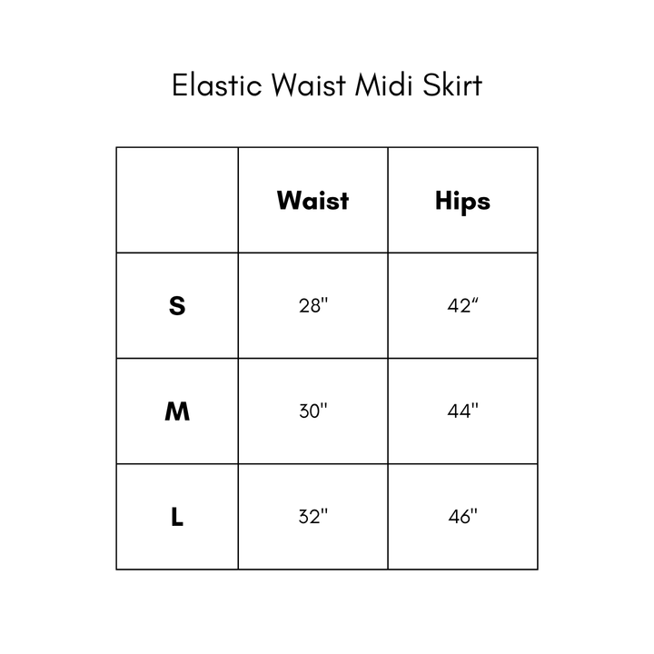 Elastic Waist Midi Skirt - Matcha