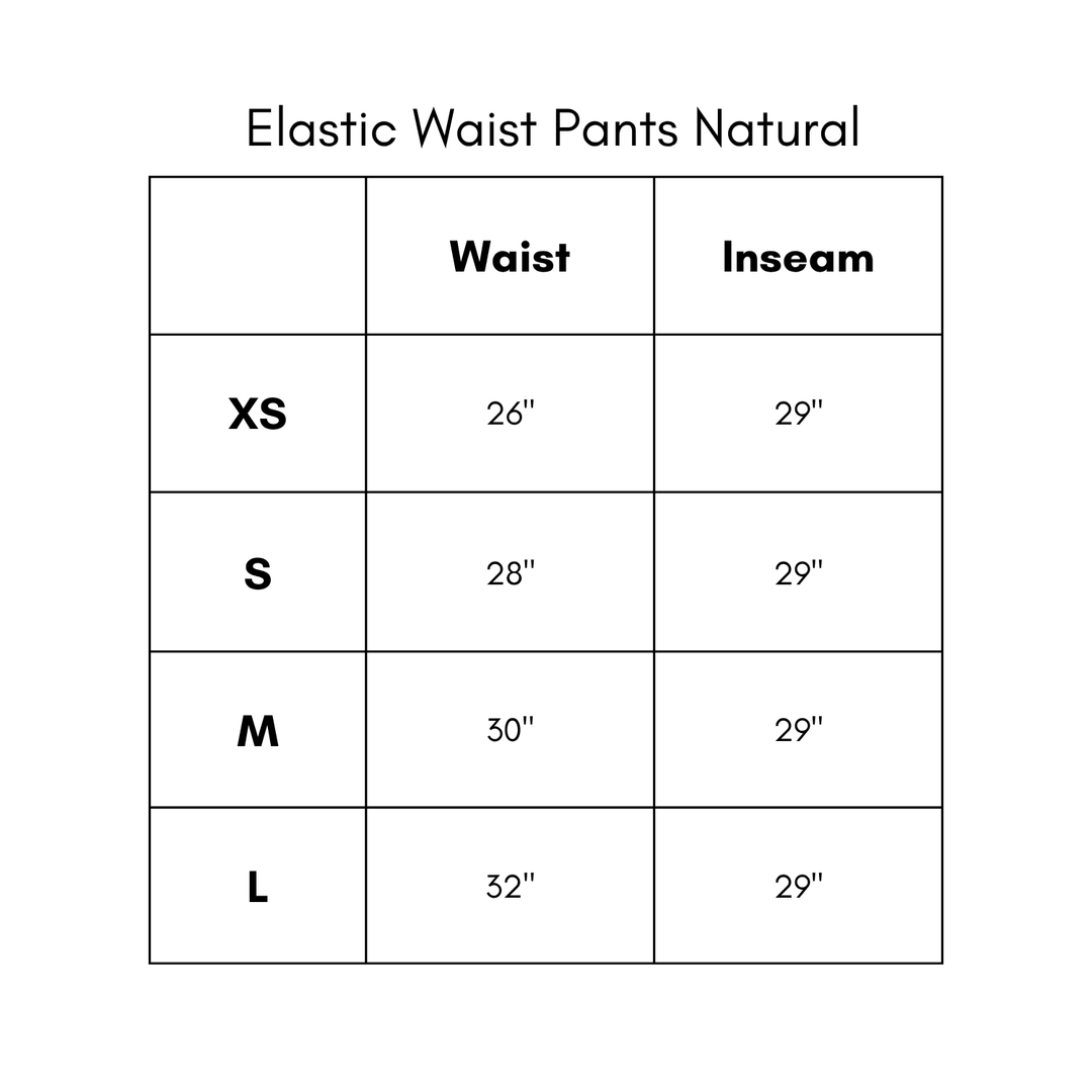 Elastic Waist Pants - Natural