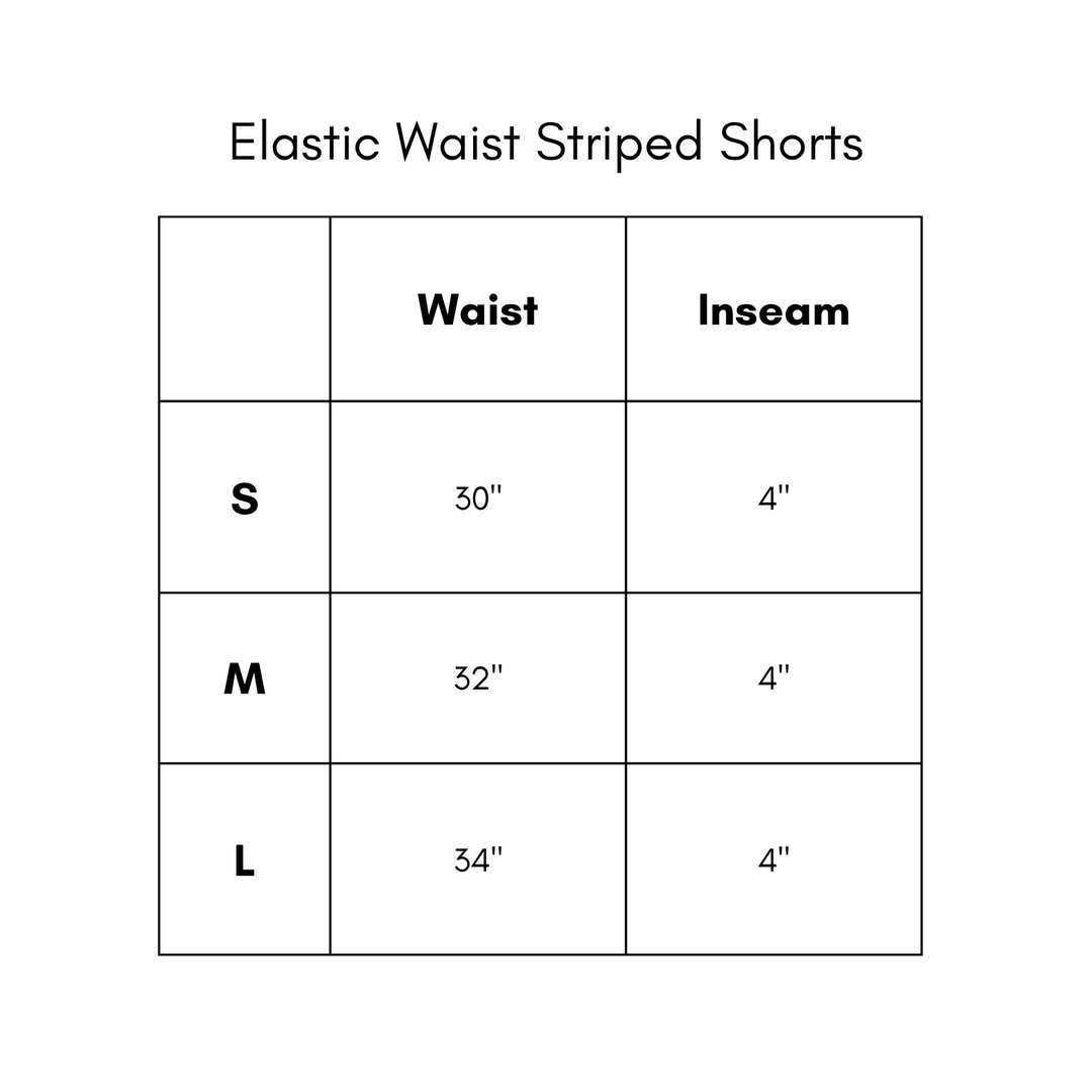 Elastic Waist Striped Shorts - Pink