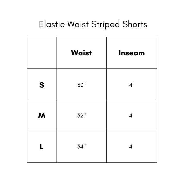 Elastic Waist Striped Shorts - Pink