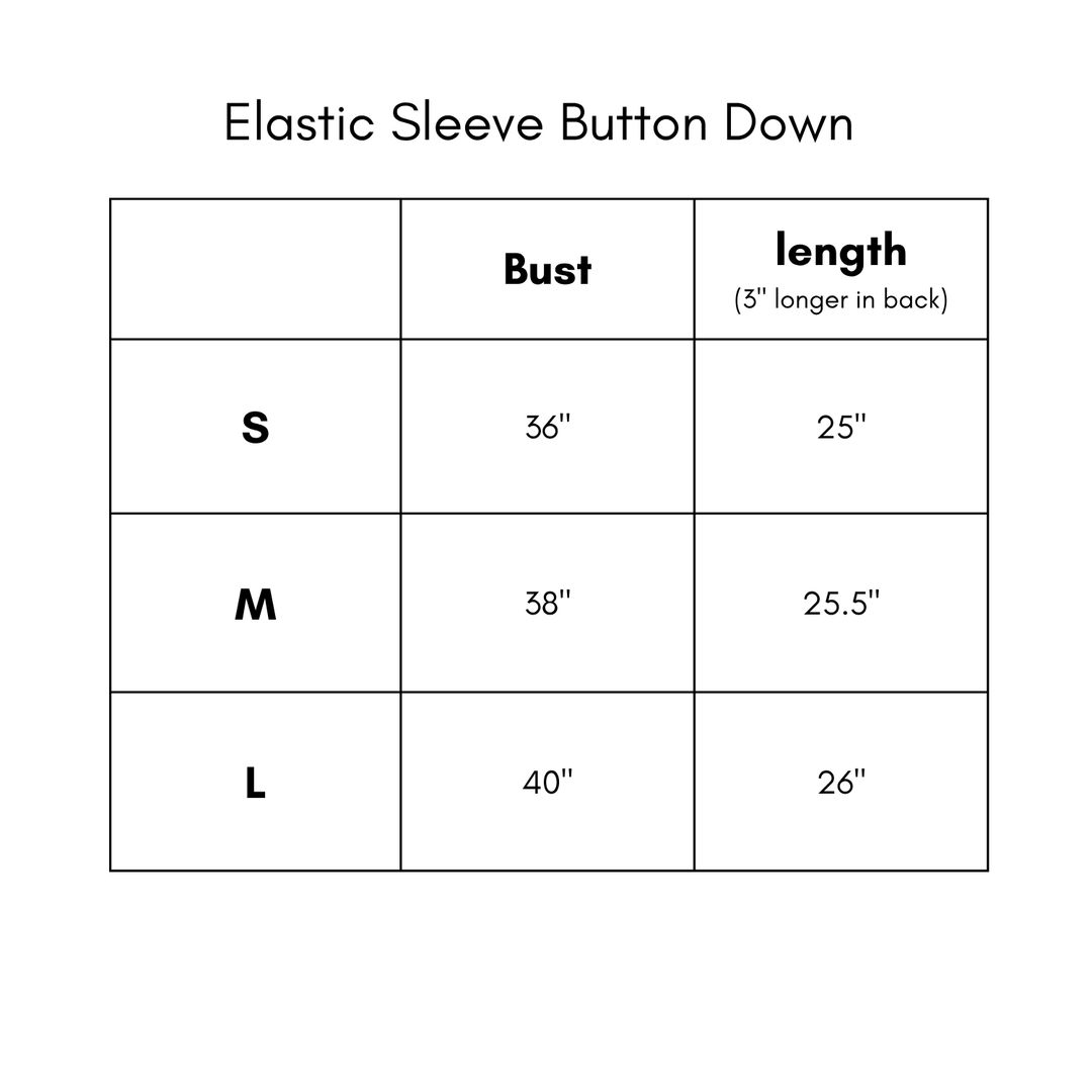 Elastic Sleeve Button Down - White