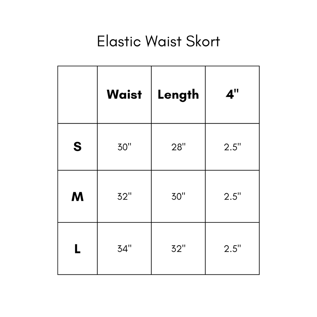 Elastic Waist Skort - White
