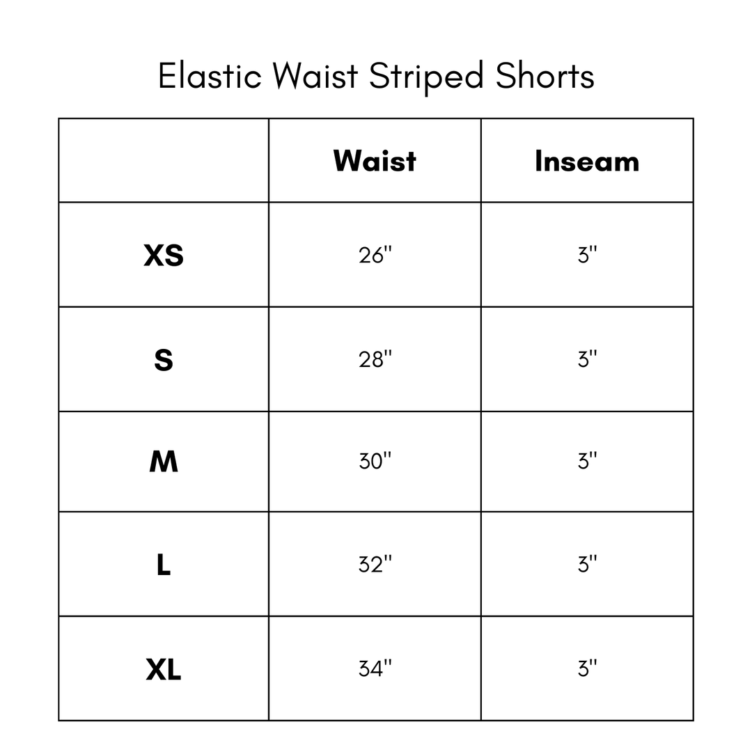 Elastic Waist Striped Shorts - Yellow