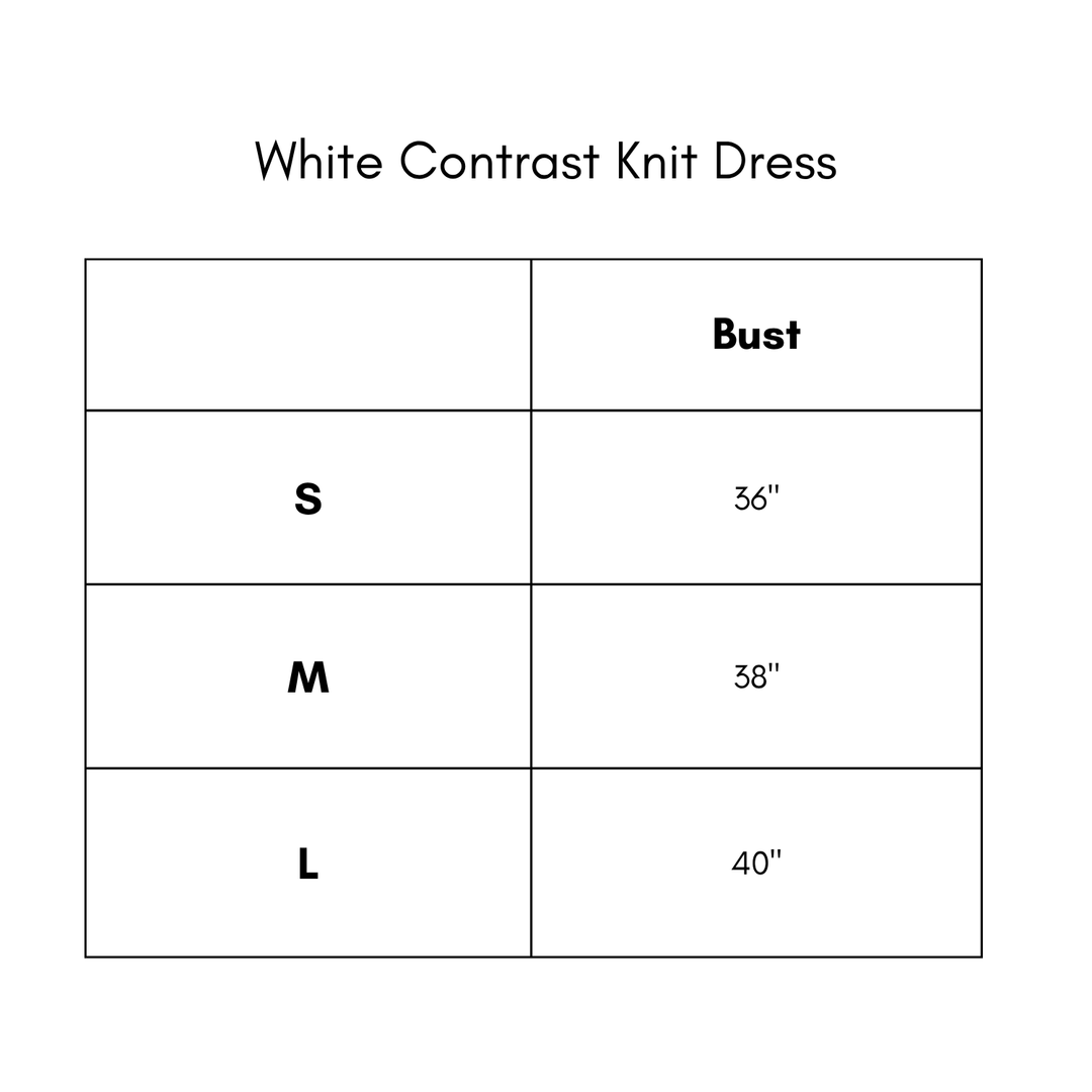 White Contrast Knit Dress
