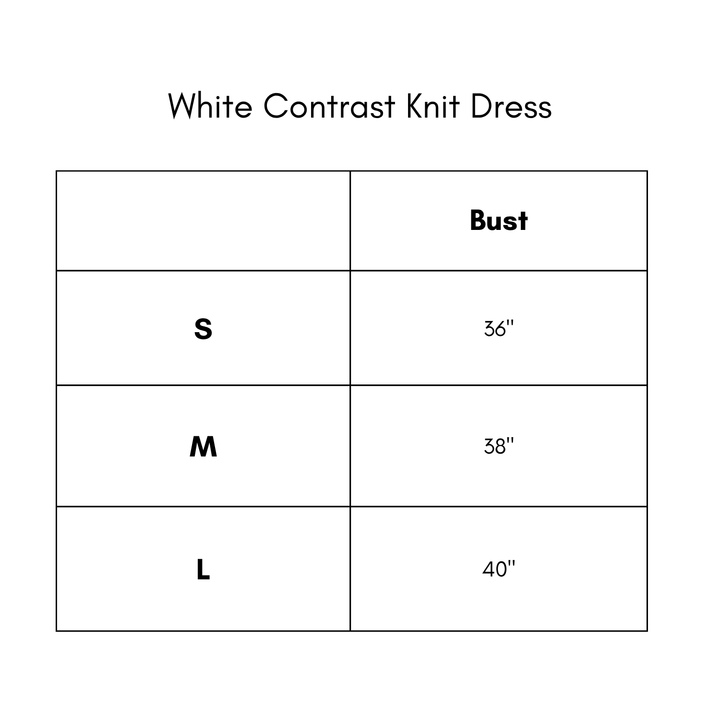 White Contrast Knit Dress