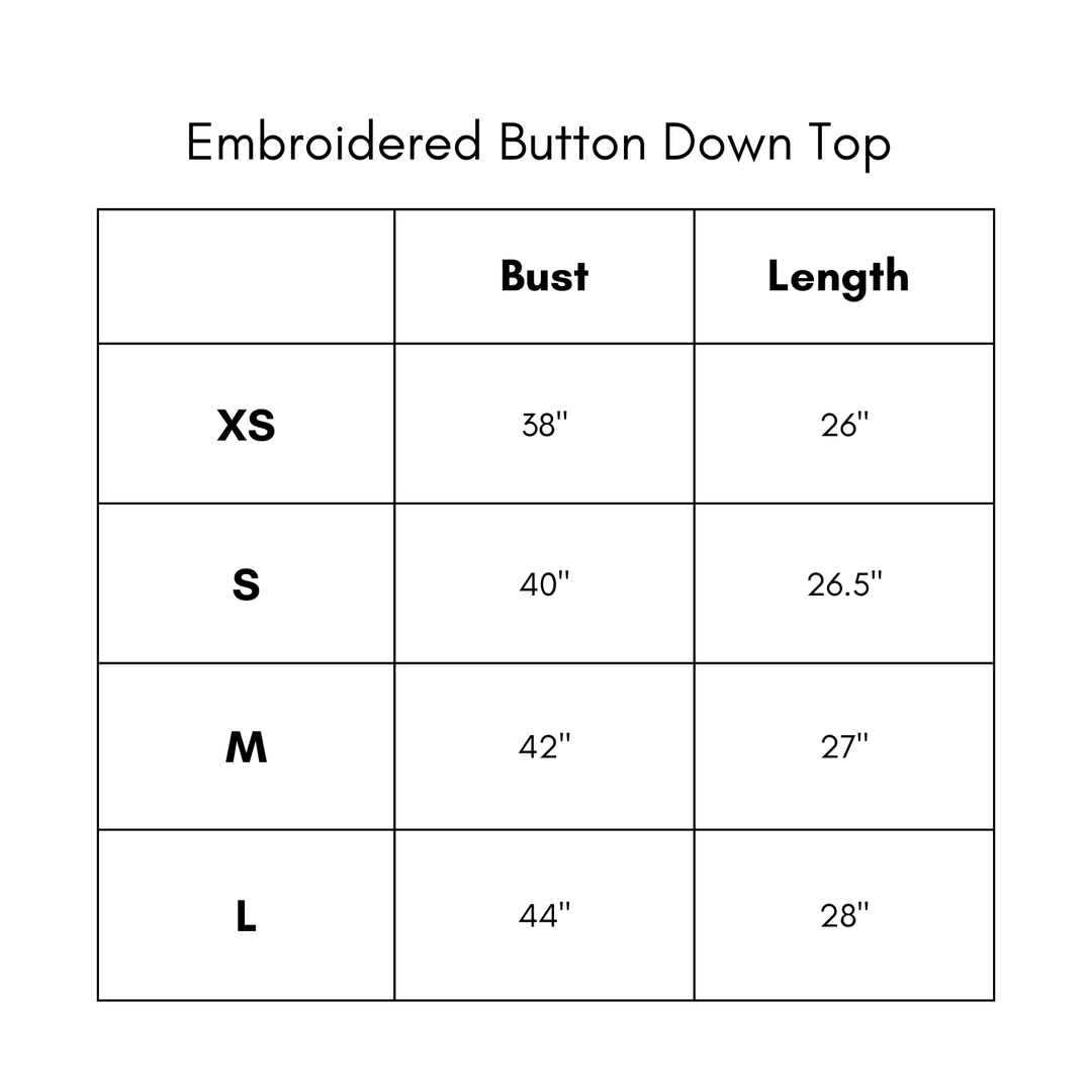 Embroidered Button Down Top - Olive