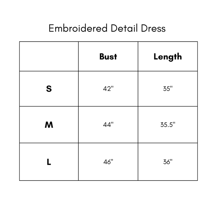 Embroidered Detail Dress - Brown