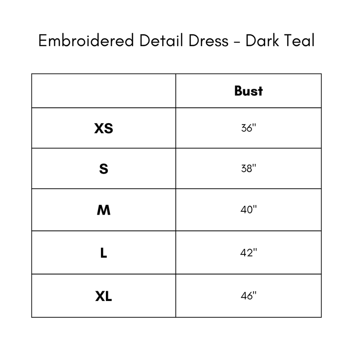 Embroidered Detail Dress - Dark Teal