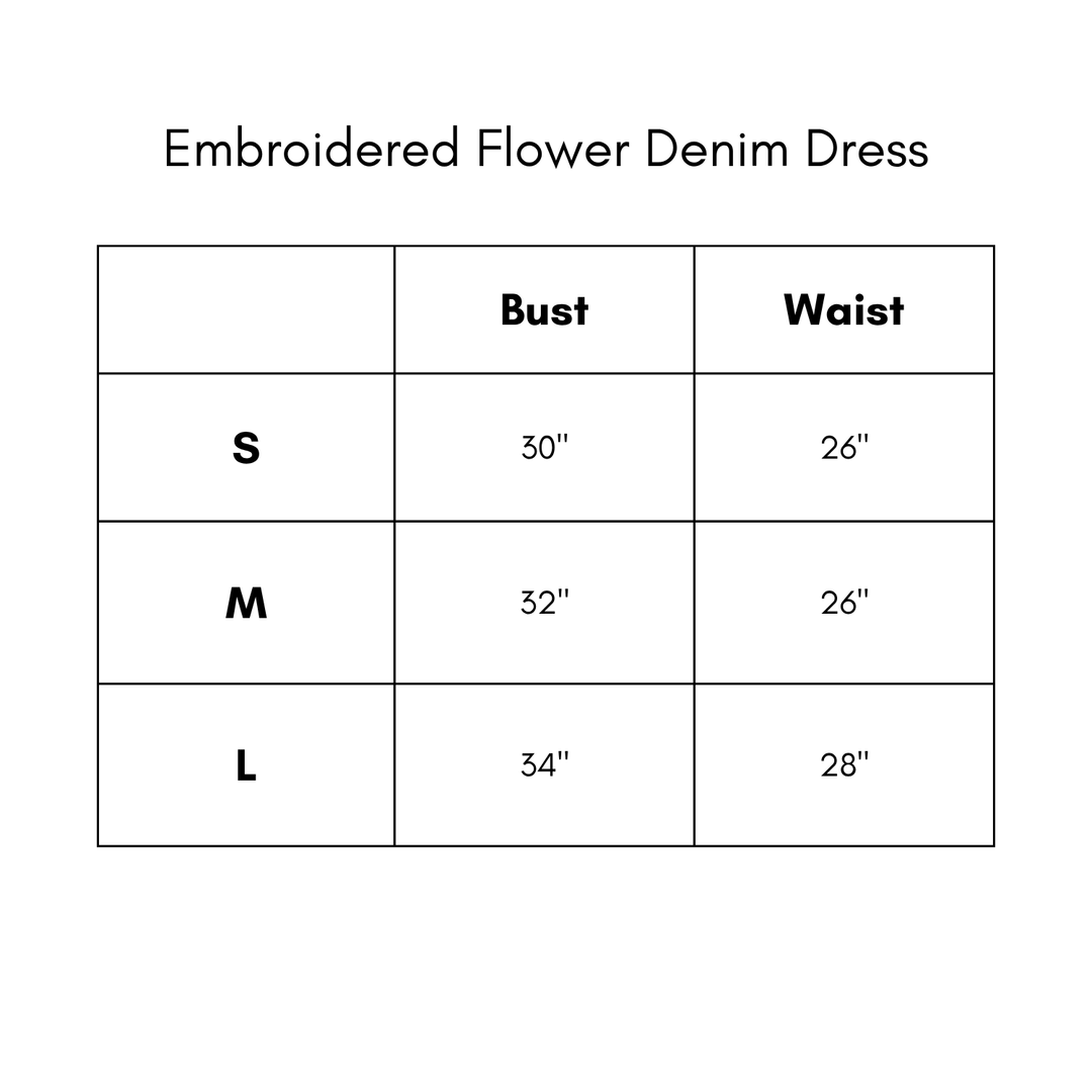 Embroidered Flower Denim Dress