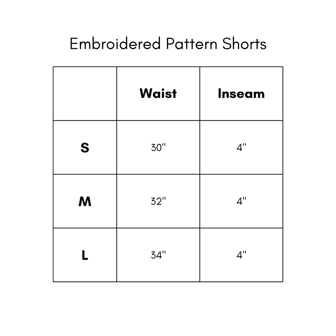 Embroidered Pattern Shorts - Avocado