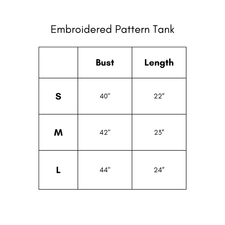 Embroidered Pattern Tank - Navy