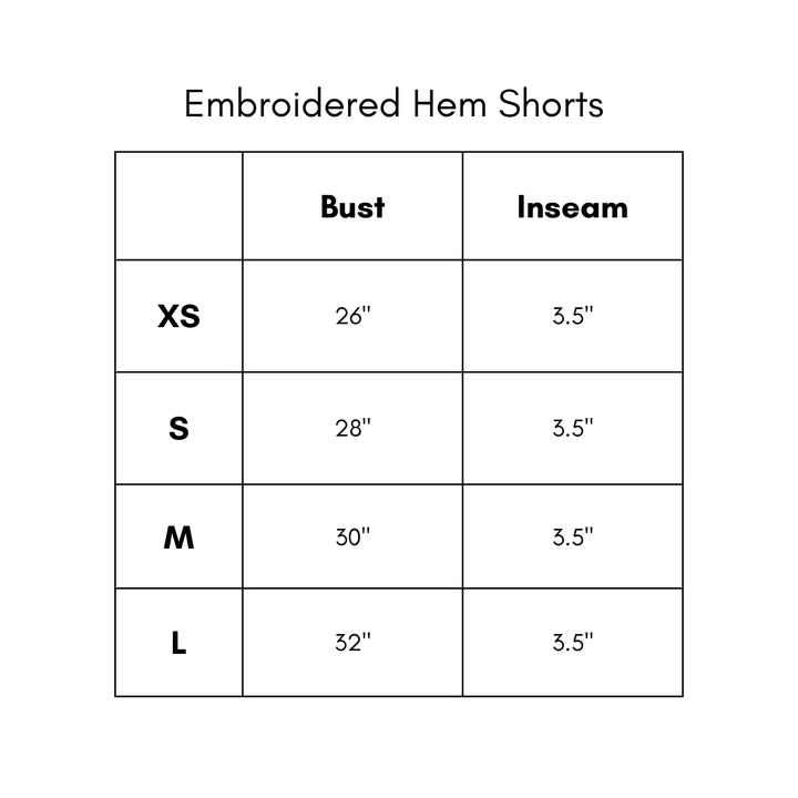 Embroidered Hem Shorts - Denim