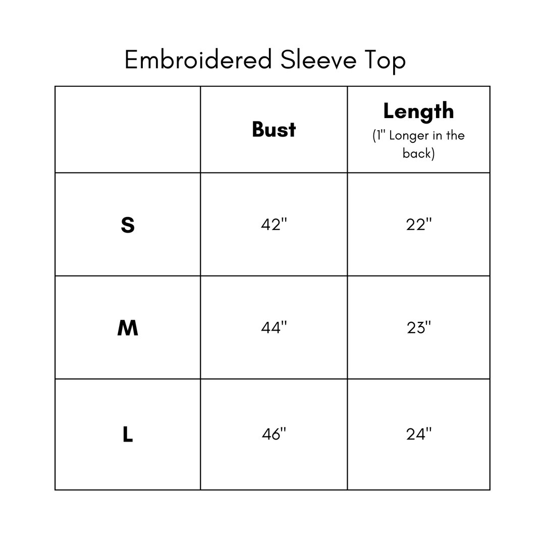 Embroidered Sleeve Top - Olive