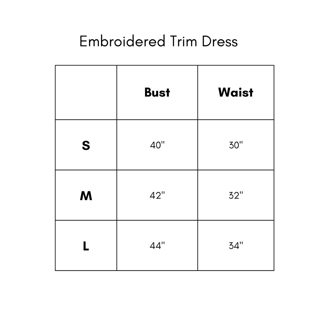 Embroidered Trim Dress - Black