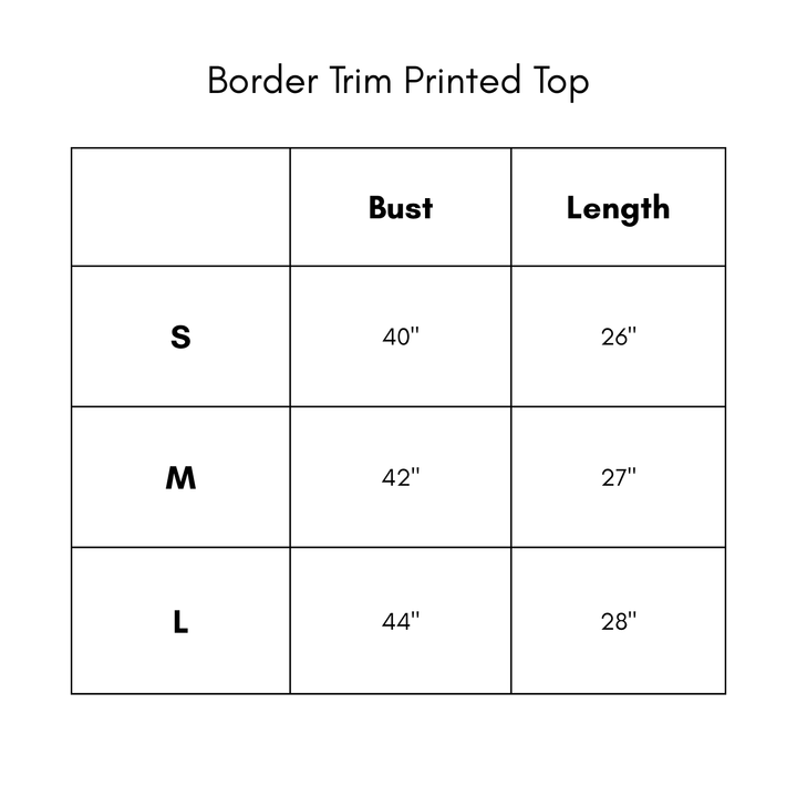 Border Trim Printed Top - Green
